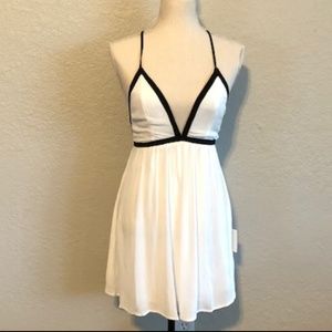 white backless mini dress